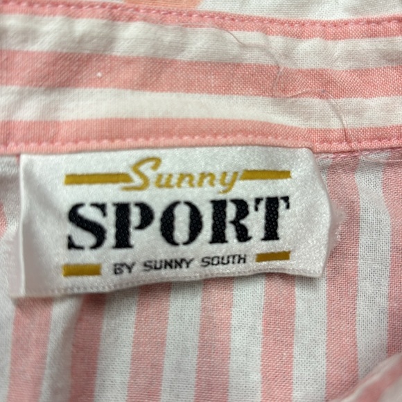 Vintage 90’s Button-Down Patchwork Blouse - Sunny Sport Made in the USA - Sz 10 - Picture 2 of 5